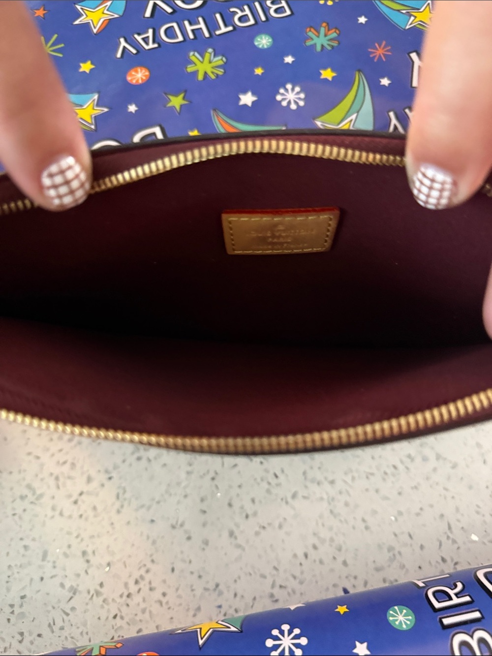 Designer Monogram Wristlet Clutch in Brown inspired - Picture 4 of 4
